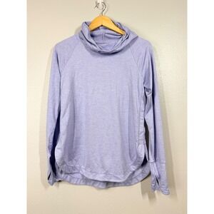 Athleta Women's Light Purple Cowl Neck Long Sleeve Hoodie Thumbhole Top Small